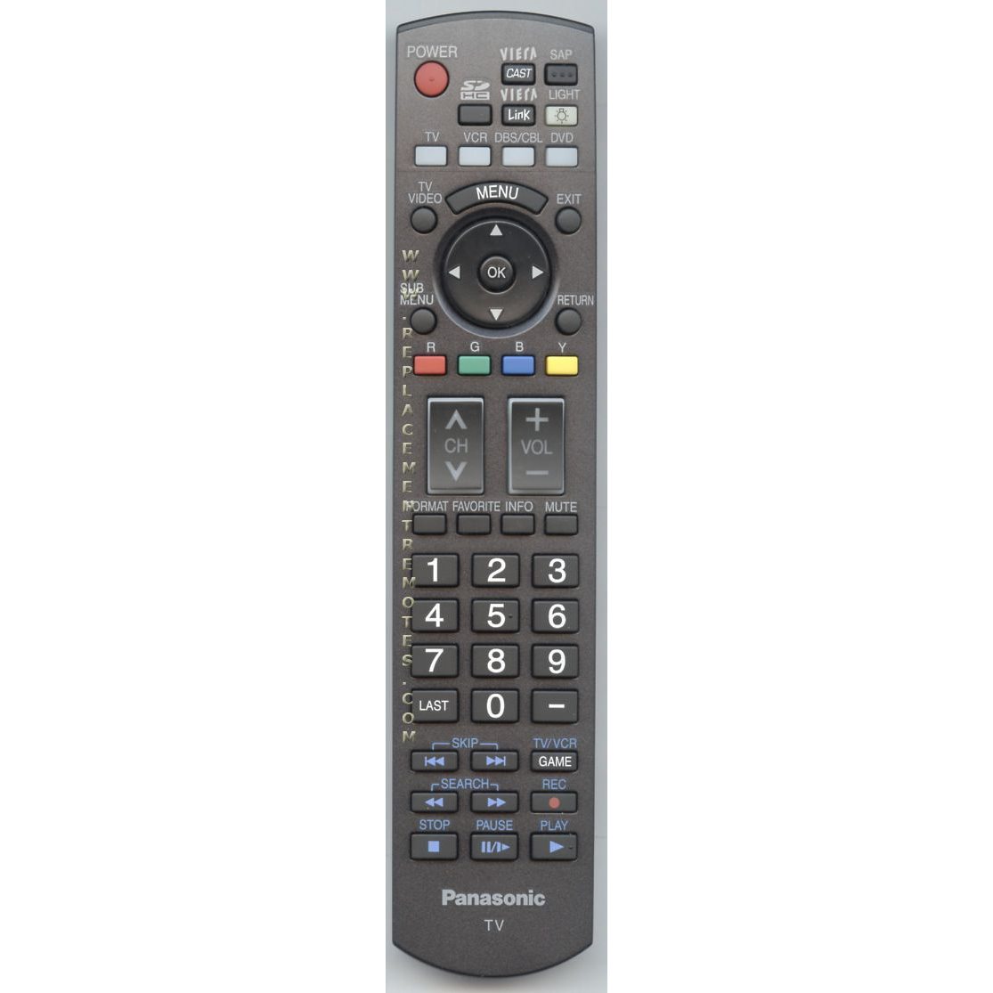 Panasonic N2QAYB000217 TV Remote Control