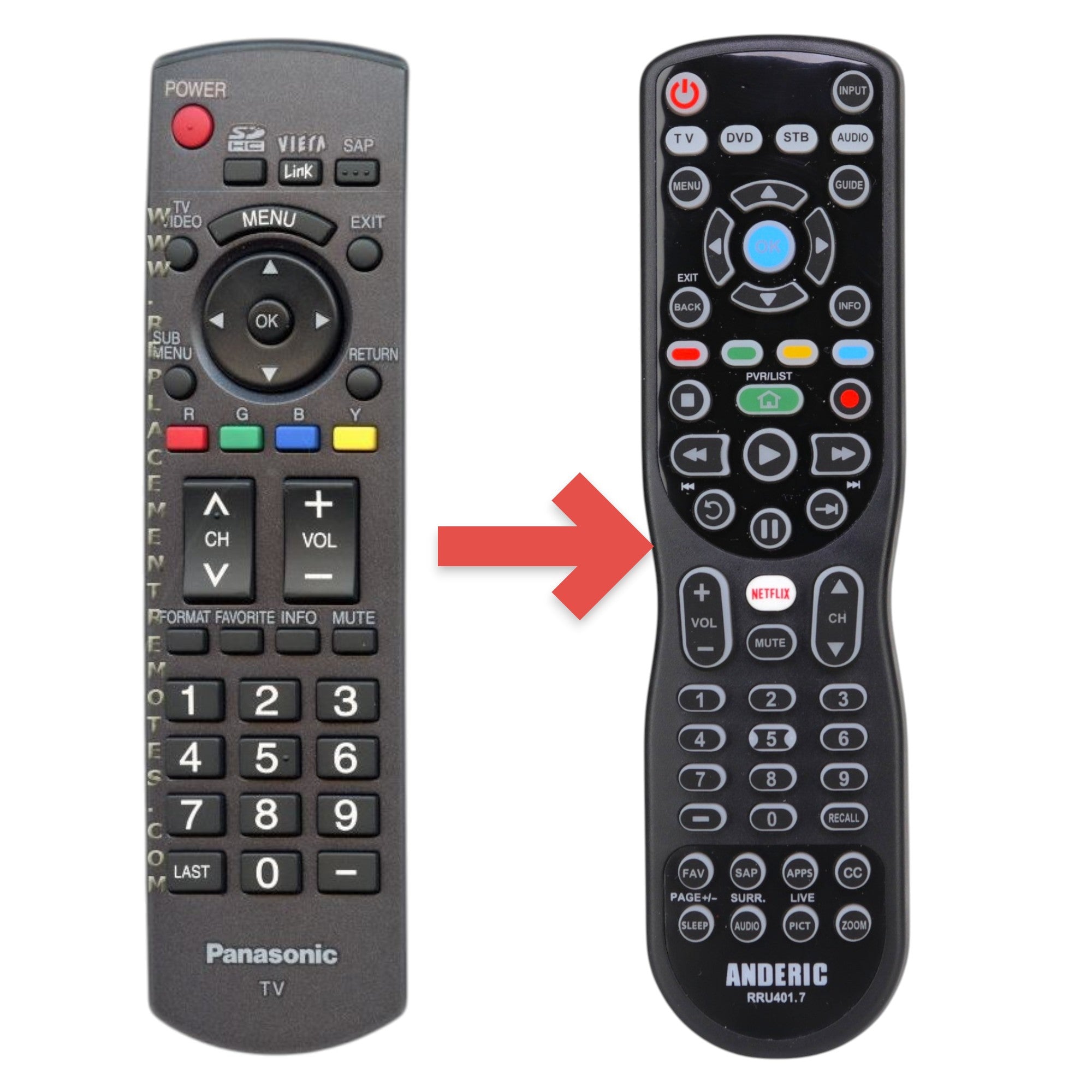 Télécommande pour téléviseur Panasonic N2QAYB000221