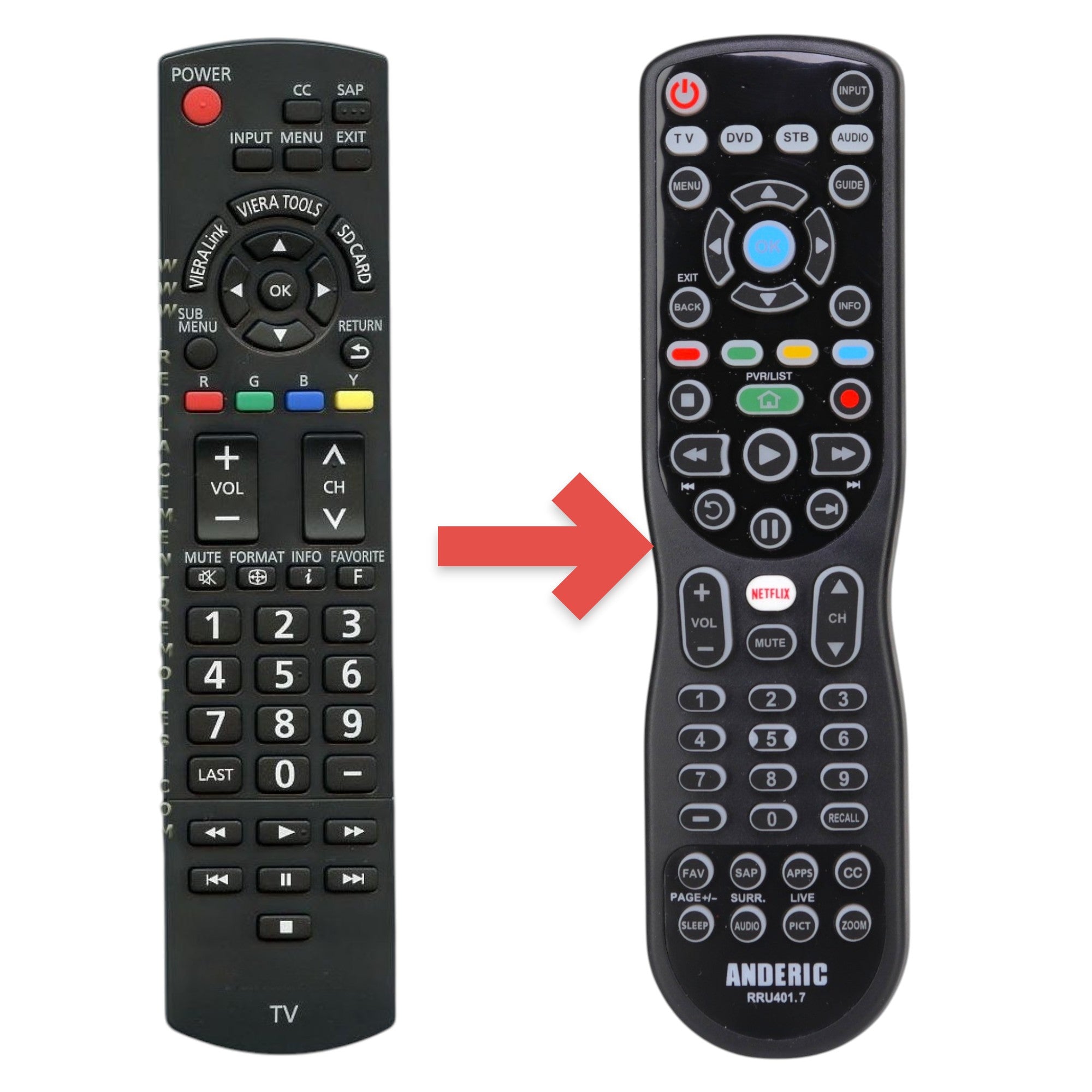 Télécommande pour téléviseur Panasonic N2QAYB000321