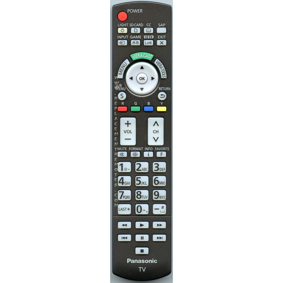 Panasonic N2QAYB000486 TV Remote Control
