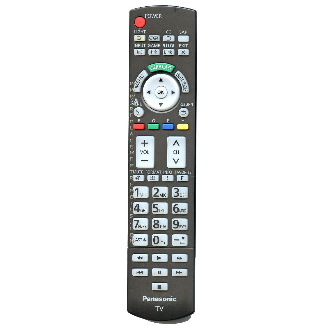 Panasonic N2QAYB000571 TV Remote Control