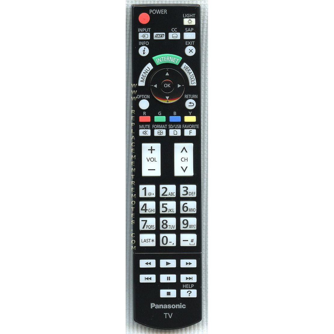 Control remoto para TV Panasonic N2QAYB000703