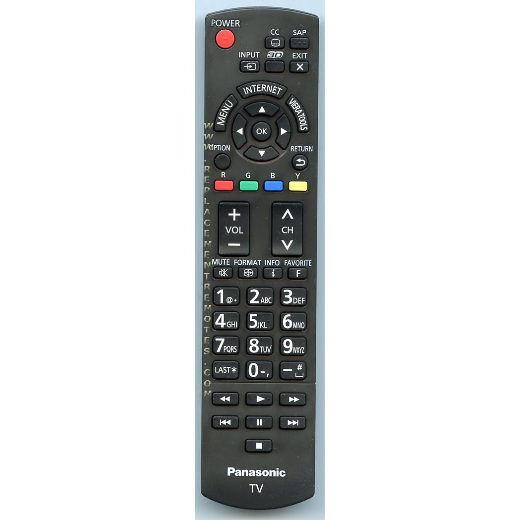 Control remoto para televisor Panasonic N2QAYB000704