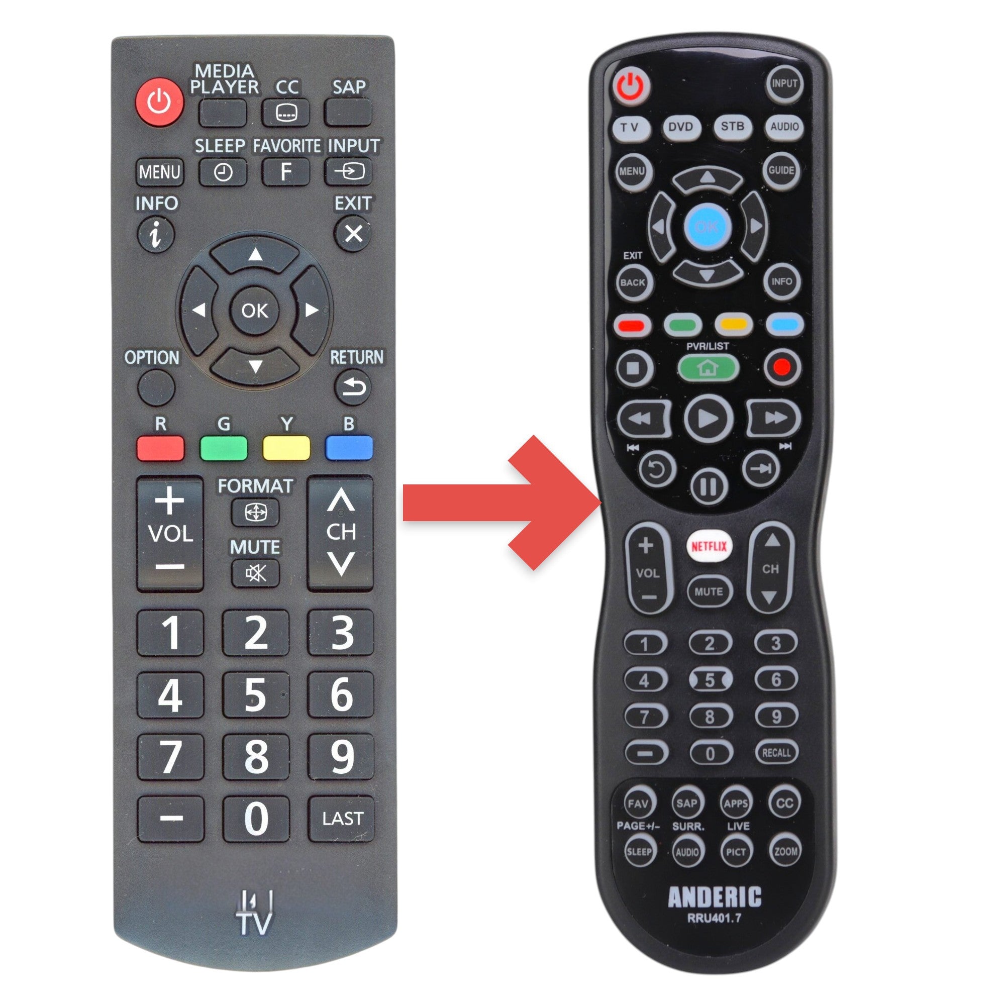 Control remoto para televisor Panasonic N2QAYB000820 - N2QAYB000820