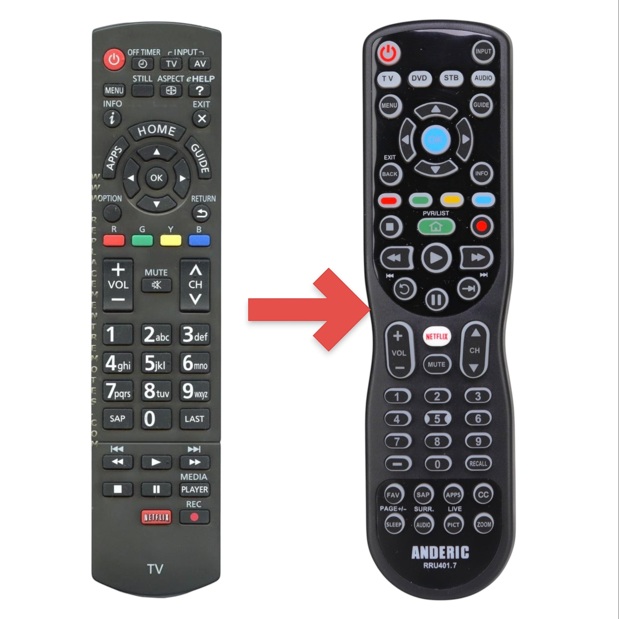Control remoto para televisor Panasonic N2QAYB000835