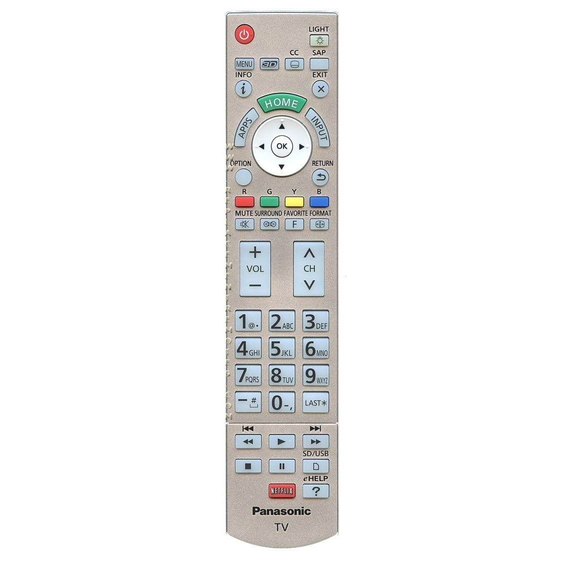 Télécommande pour téléviseur Panasonic N2QAYB000865