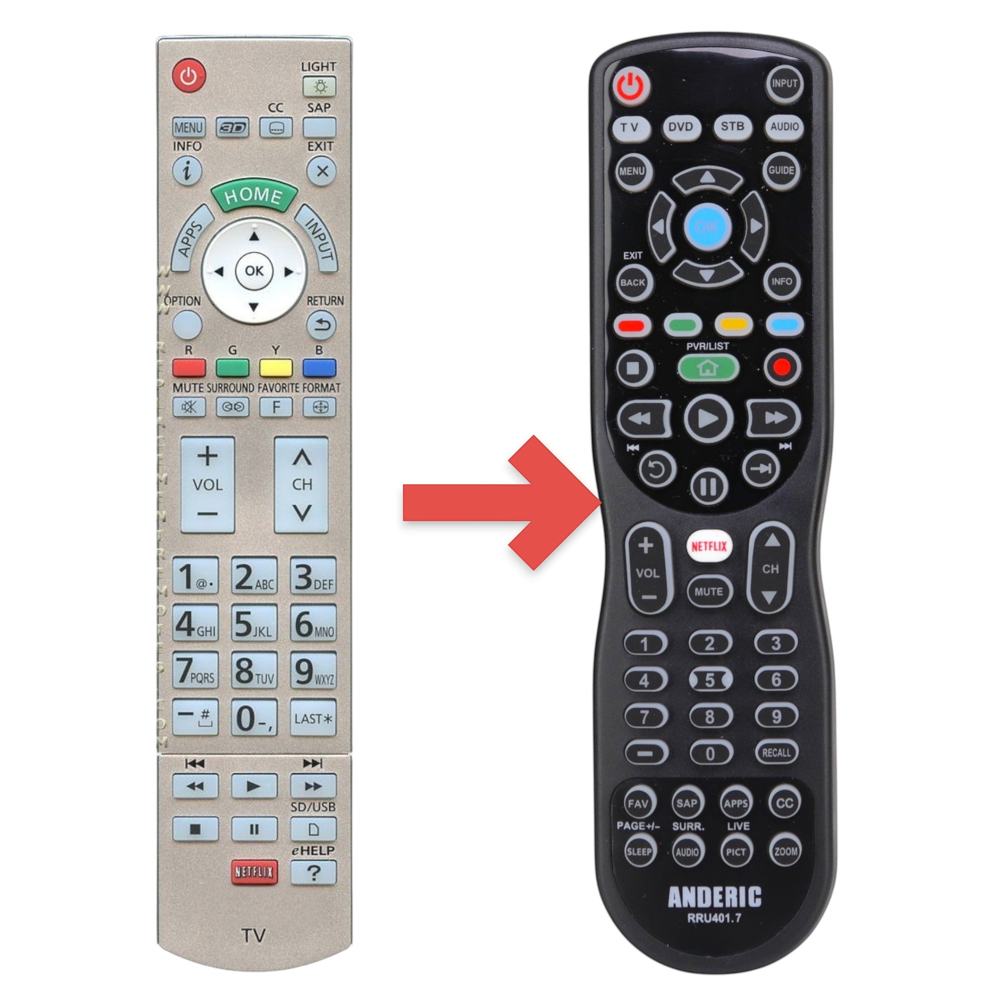 Control remoto para televisor Panasonic N2QAYB000865