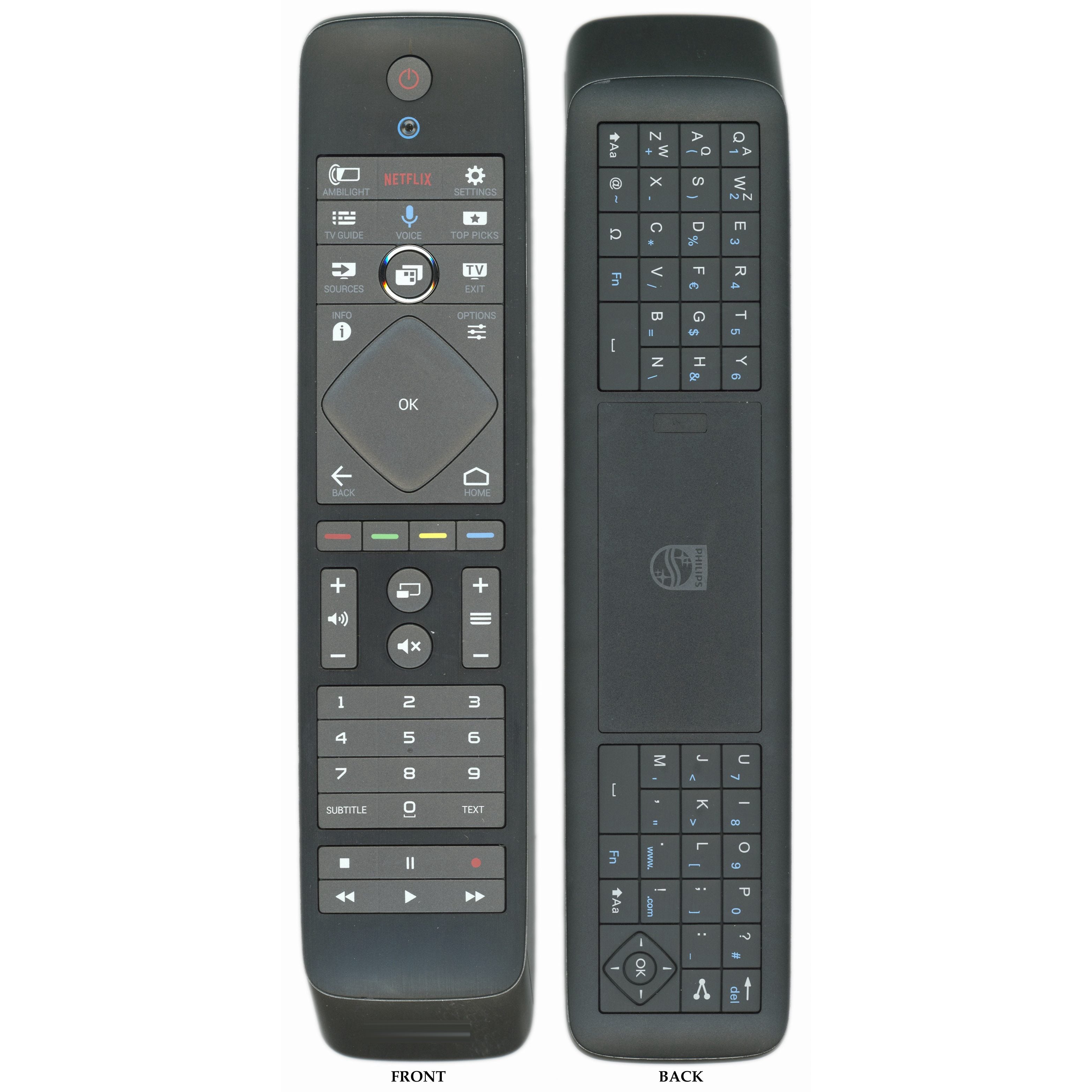 Philips RC6P Touch TV Remote Control | AMBILIGHT | QWERTY Keyboard | voice | RF and IR - 398GF10BEPH09T
