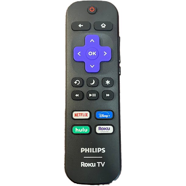 Philips / Magnavox RCALIR / 32260007546 Roku TV Remote Control | Netflix |  Disney |  Hulu | Roku Channel- URMT21CND015