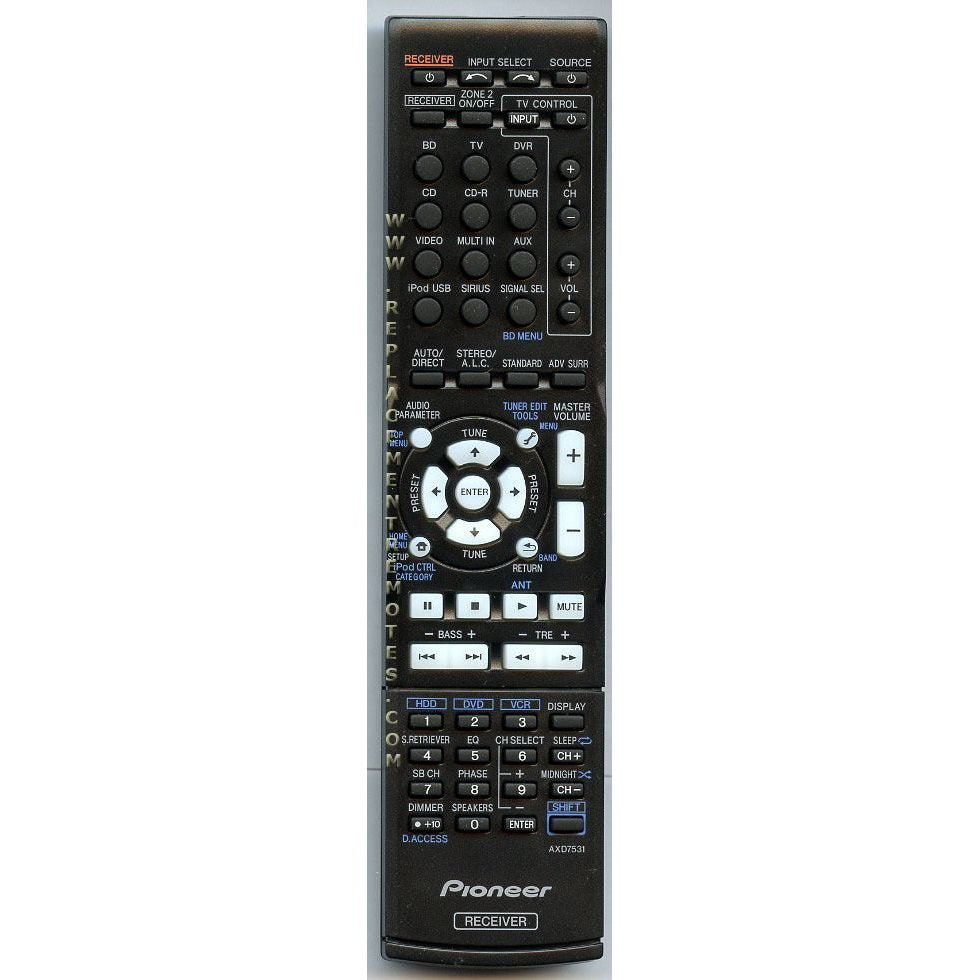 Pioneer AXD7531 Receiver Remote Control