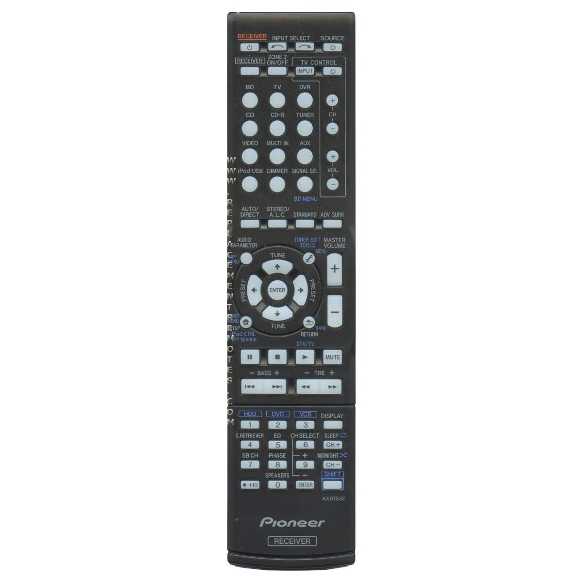 Control remoto del receptor Pioneer AXD7532
