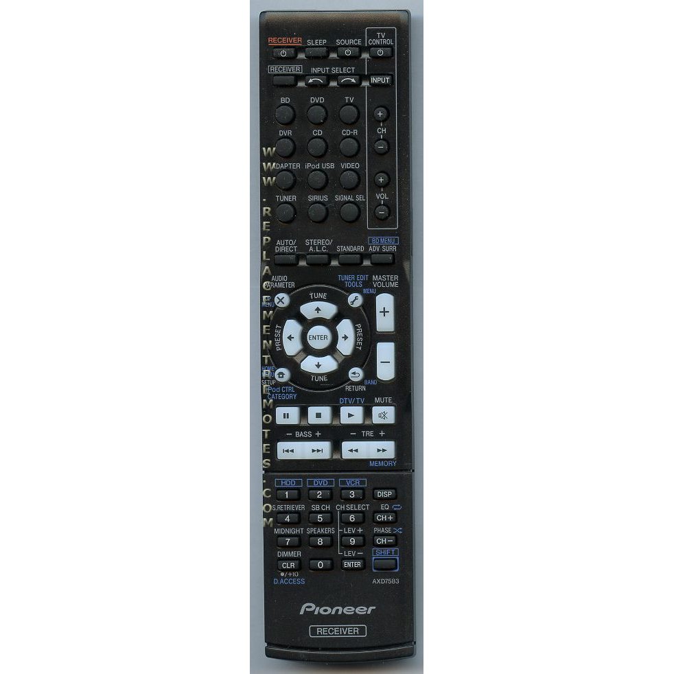 Pioneer AXD7583 Receiver Remote Control