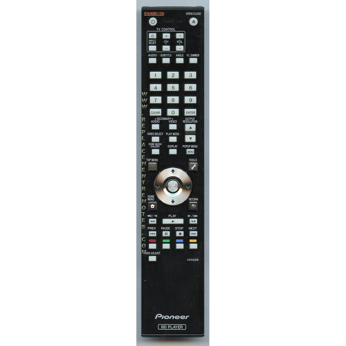 Pioneer VXX3316 Receiver Remote Control