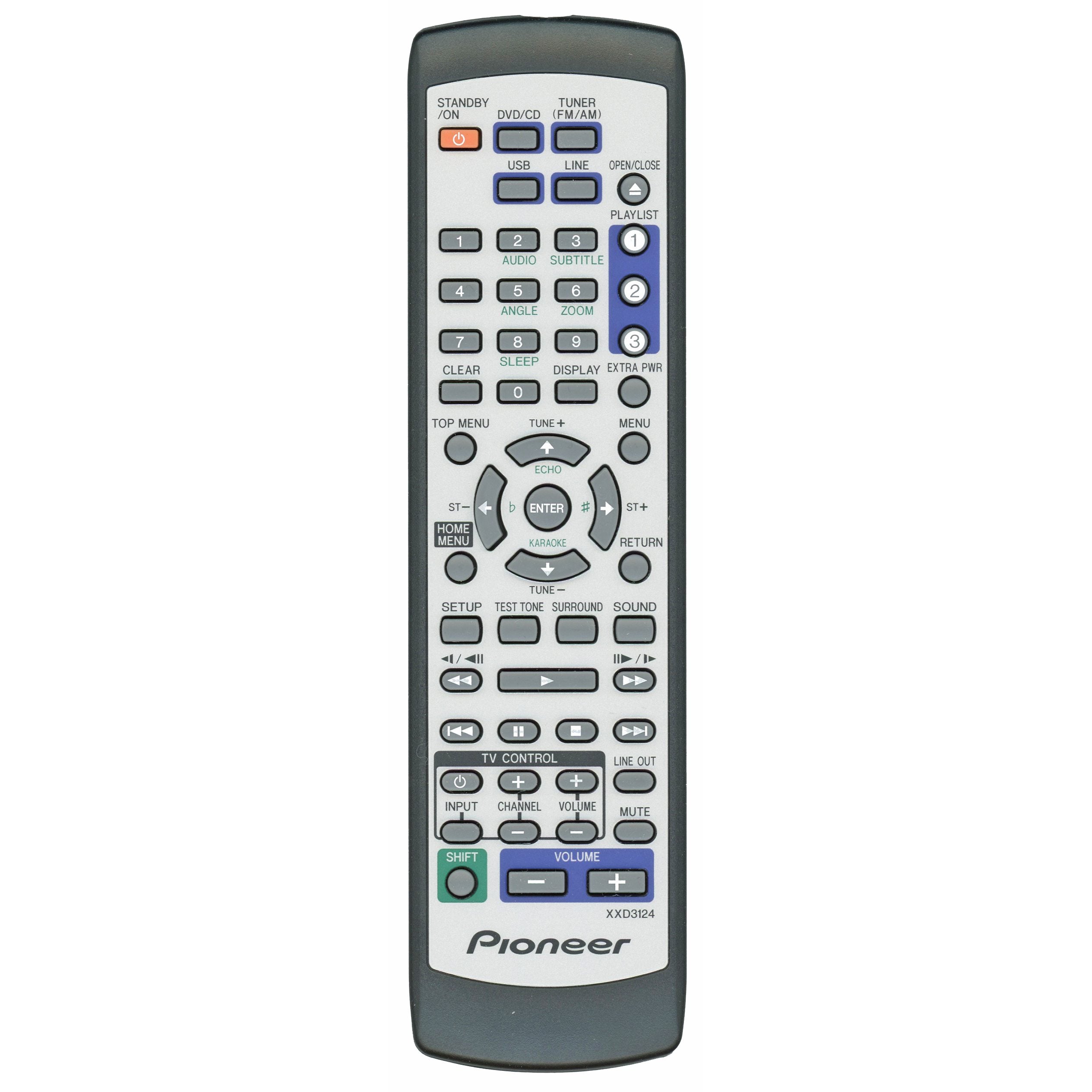 Pioneer XXD3124 Receiver Remote Control