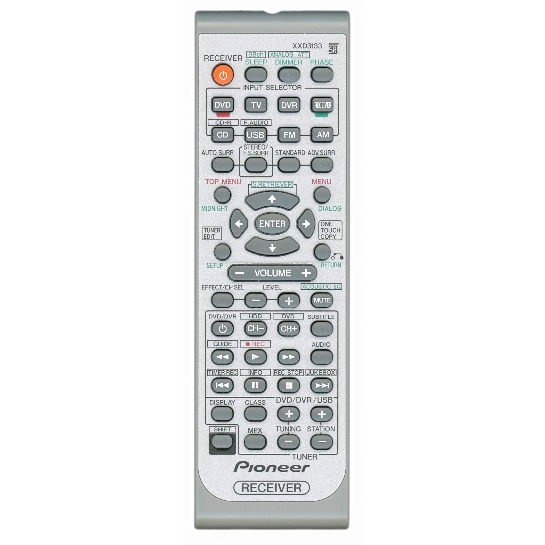 Pioneer XXD3133 Receiver Remote Control