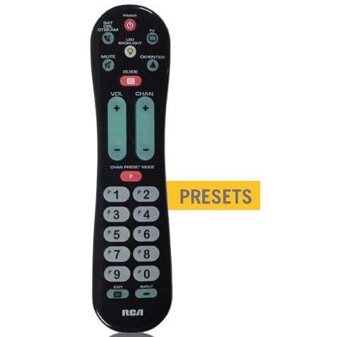 Control remoto universal RCA RCRPS02GZ para 1 dispositivo