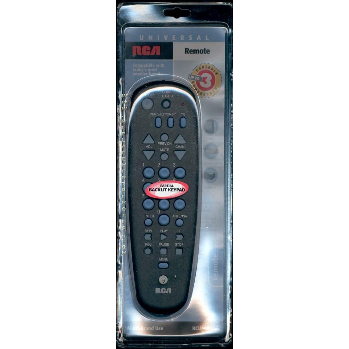 Control remoto universal RCA RCU300WBL para 3 dispositivos
