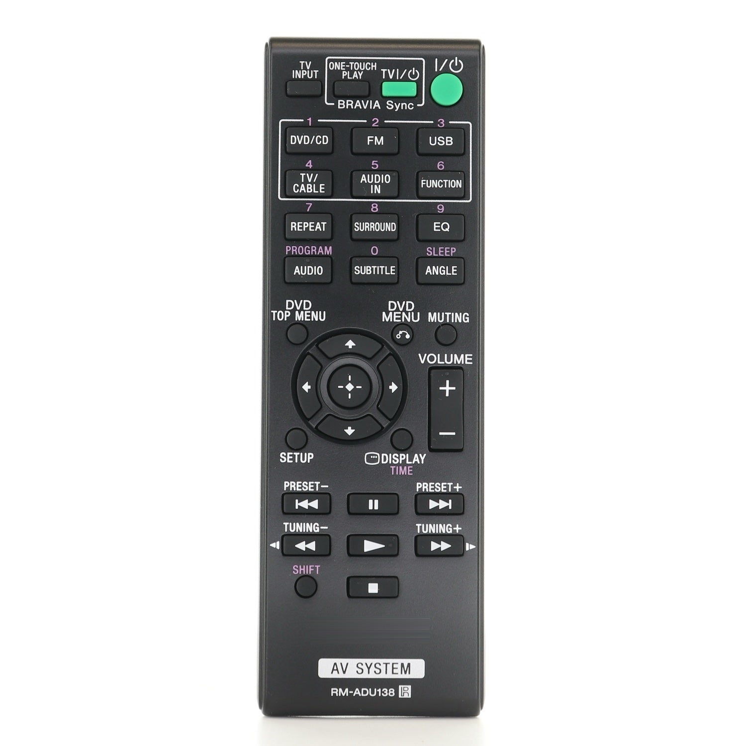 Sony RM-ADU138 DVD Home Audio System Remote Control for DAVTZ140 - 1-4