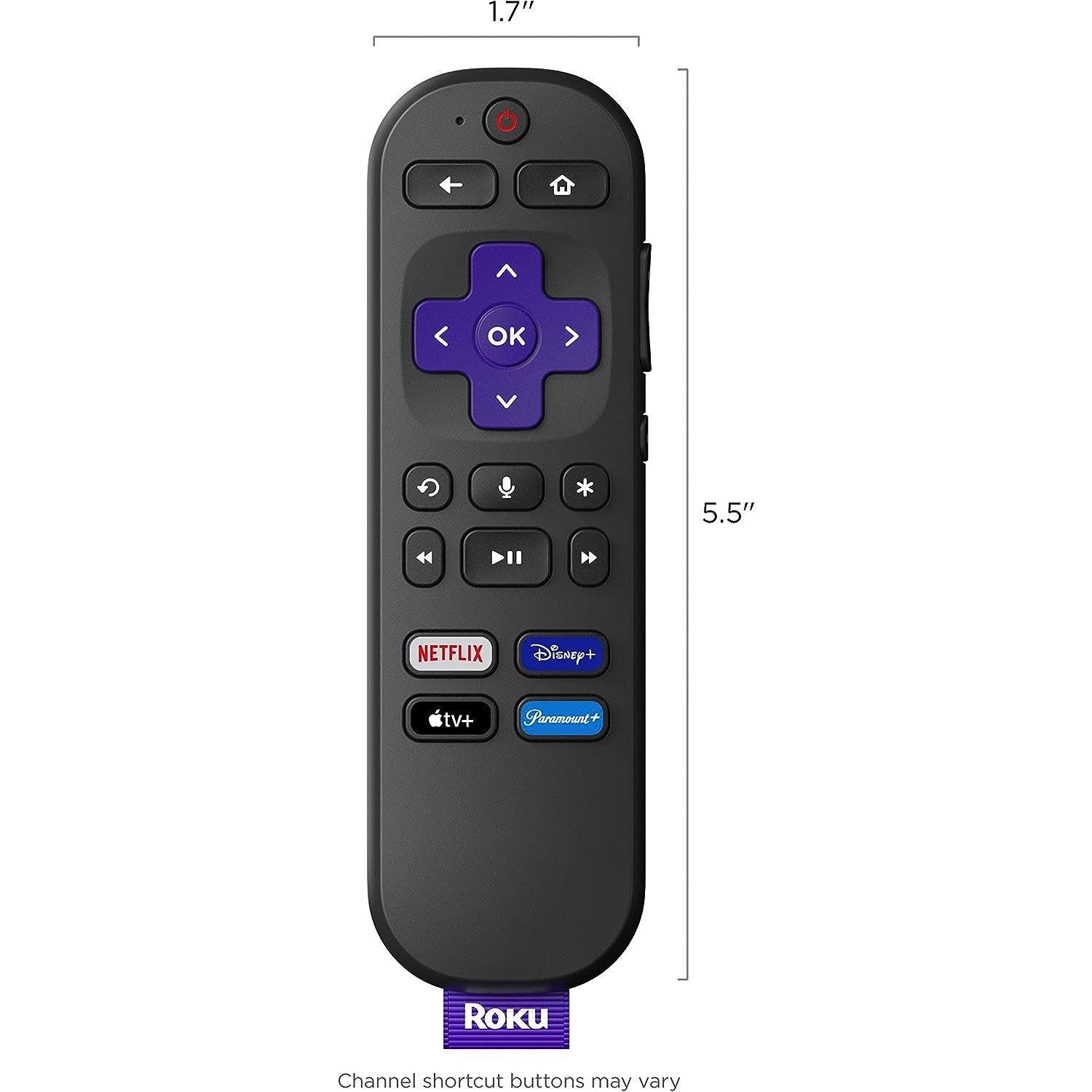 Télécommande universelle Roku RC-FA1 pour clé de diffusion Roku et téléviseurs Roku