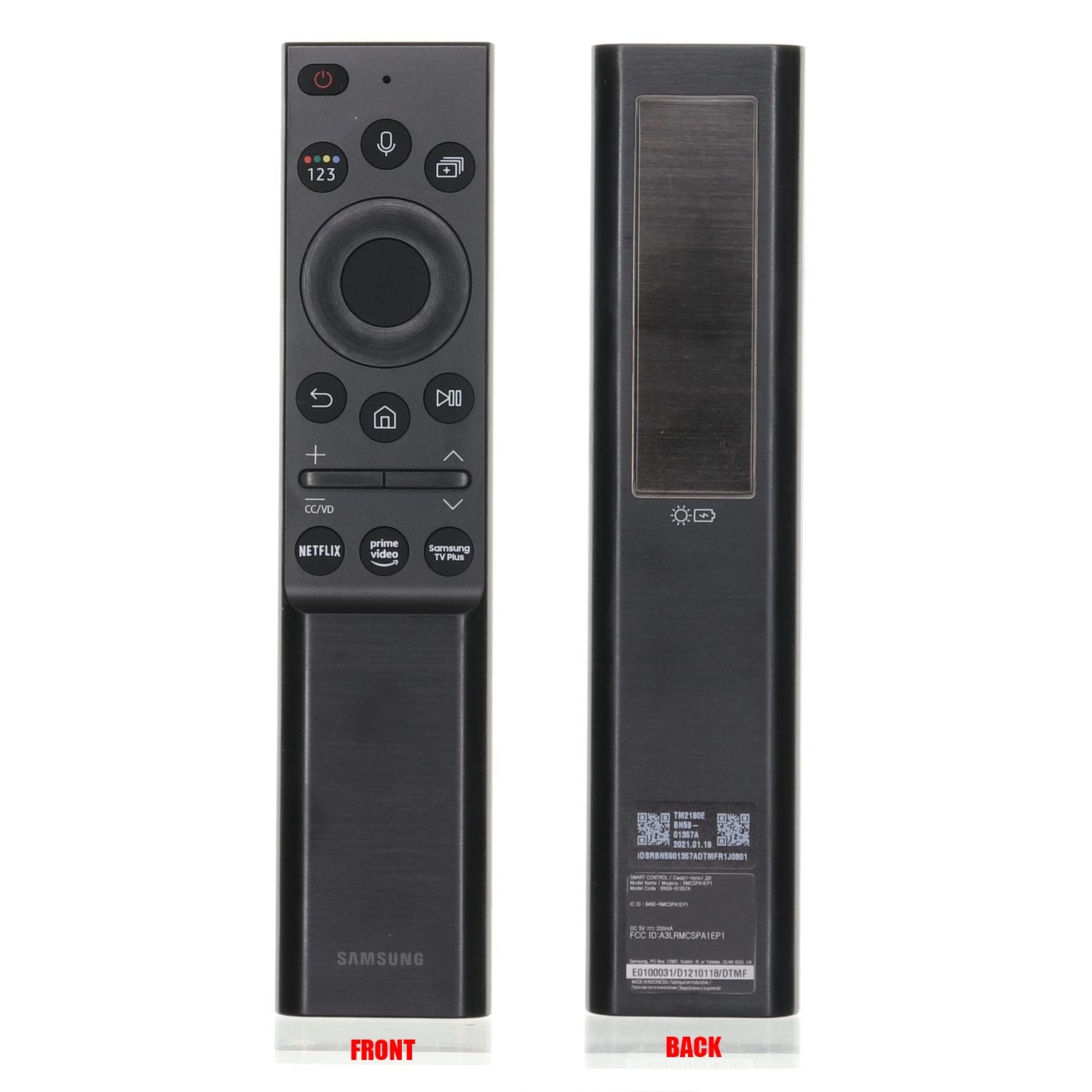 Samsung BN59-01357F / TM2180E SolarCell Smart TV Remote Control | RF | Voice | Netflix | Prime Video | Samsung TV Plus - BN5901357F