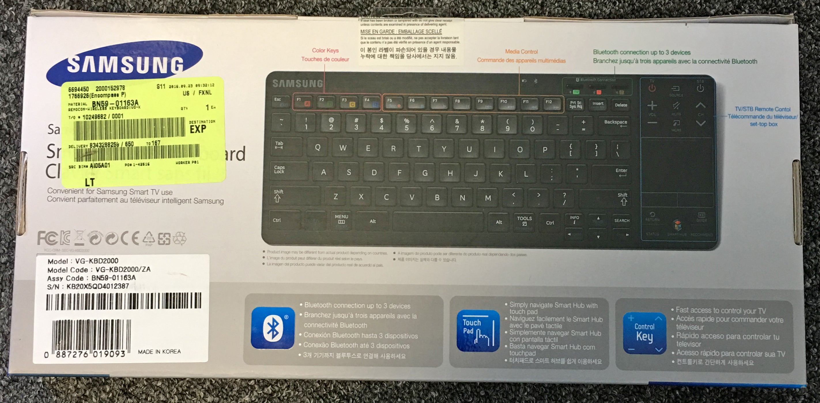Control remoto para TV con teclado inteligente Samsung VGKBD2000
