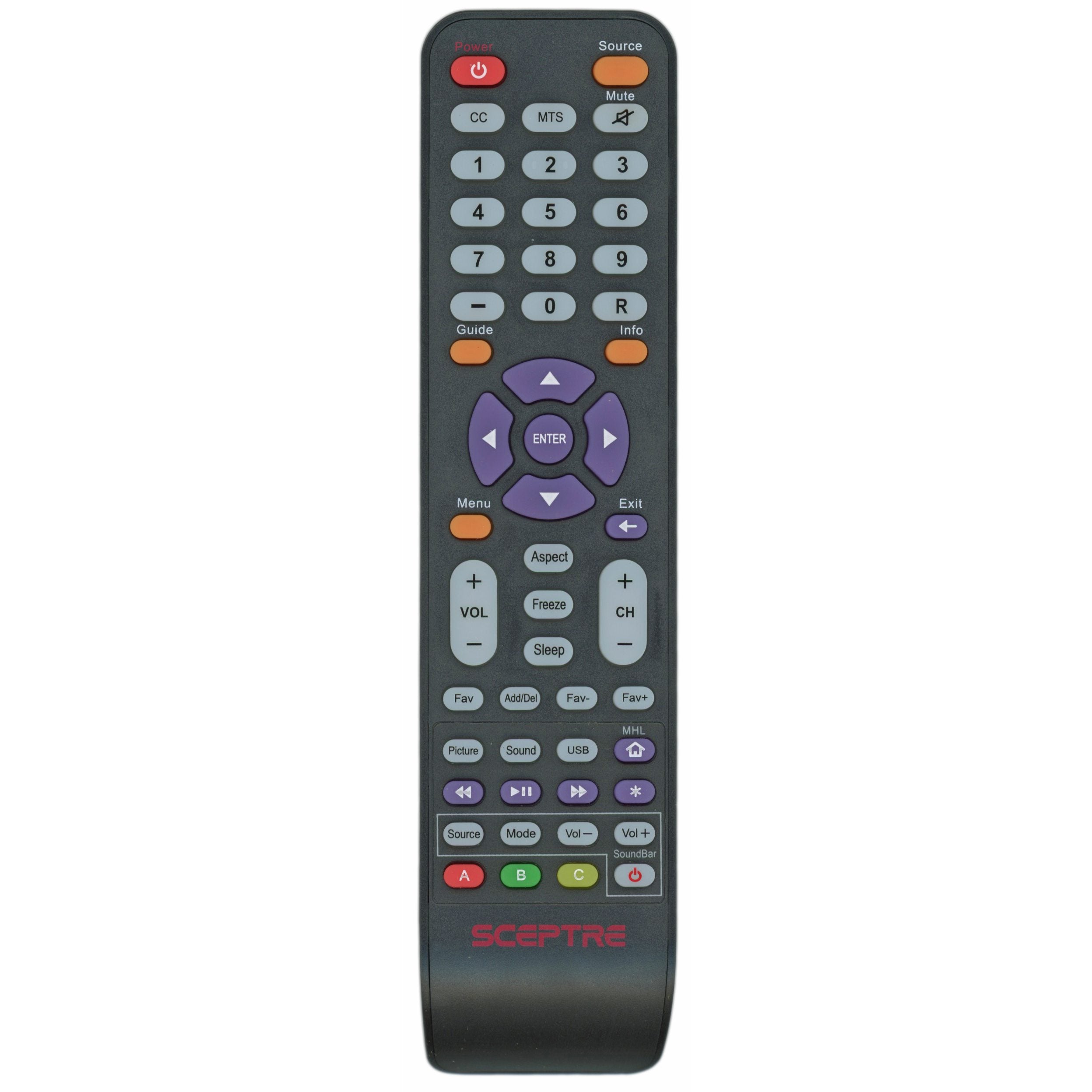 Control remoto para TV Sceptre 142021270009C