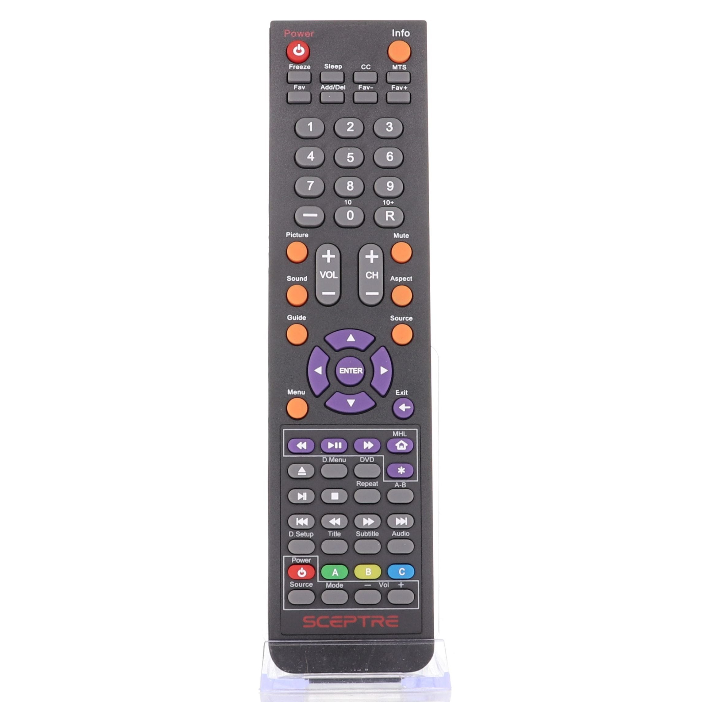 Télécommande TV/DVD Sceptre E165BDREM