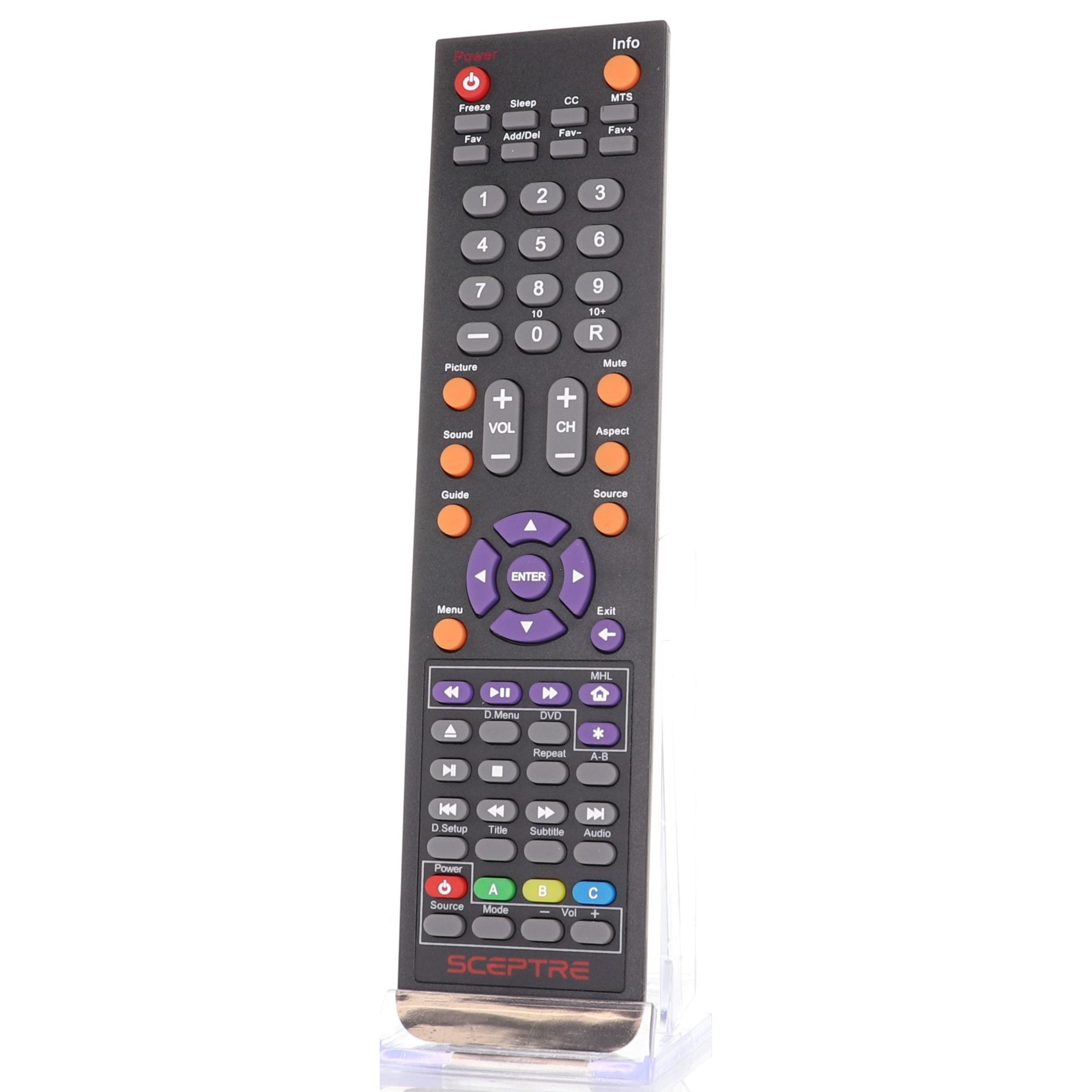 Télécommande TV/DVD Sceptre E165BDREM