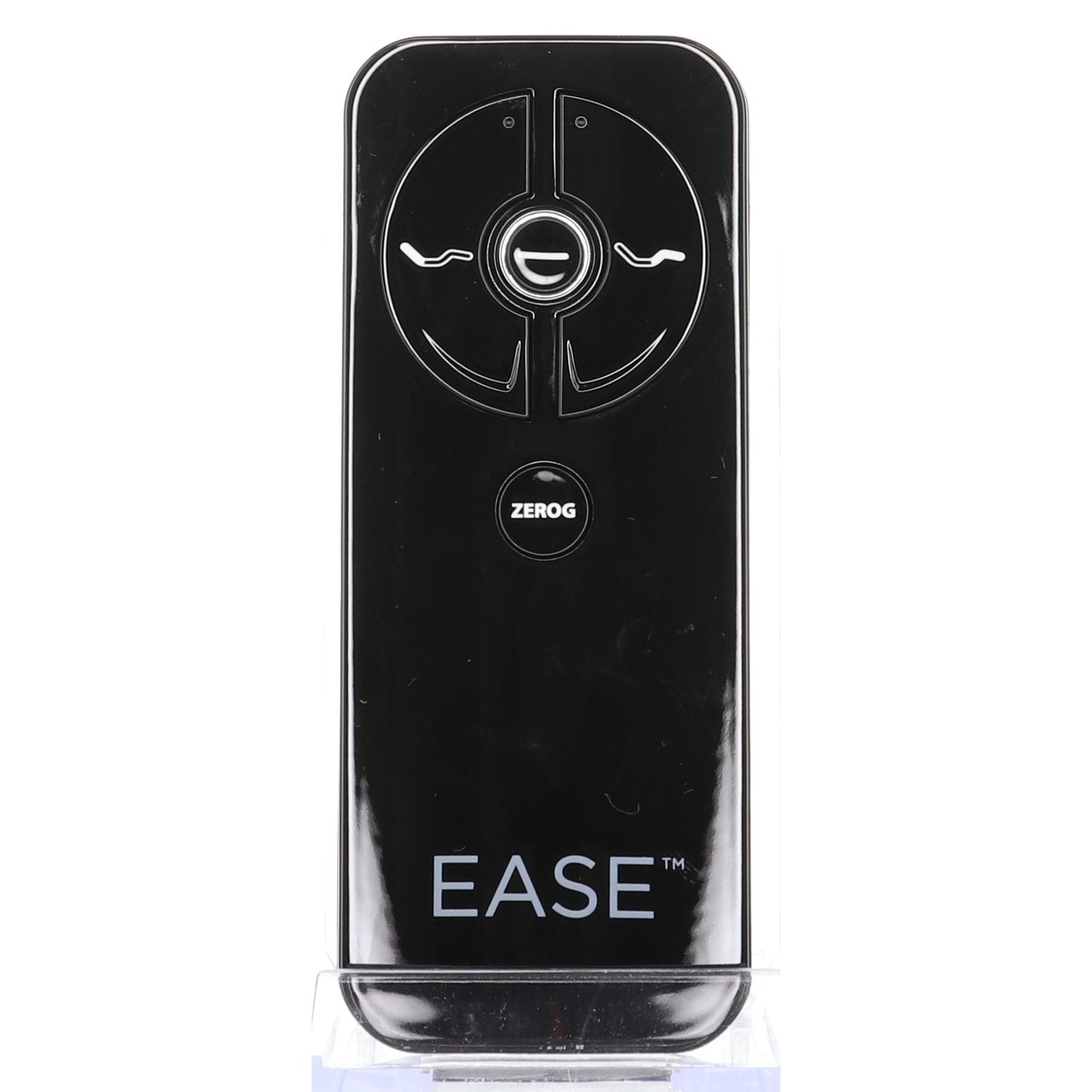 The Sealy RF368B EASE BLACK ERGO Adjustable Bed Remote (JLDK.30.03.13) features a glossy black finish, a circular directional pad, and a central "ZEROG" button—designed for easy operation and convenient child lock pairing instructions.
