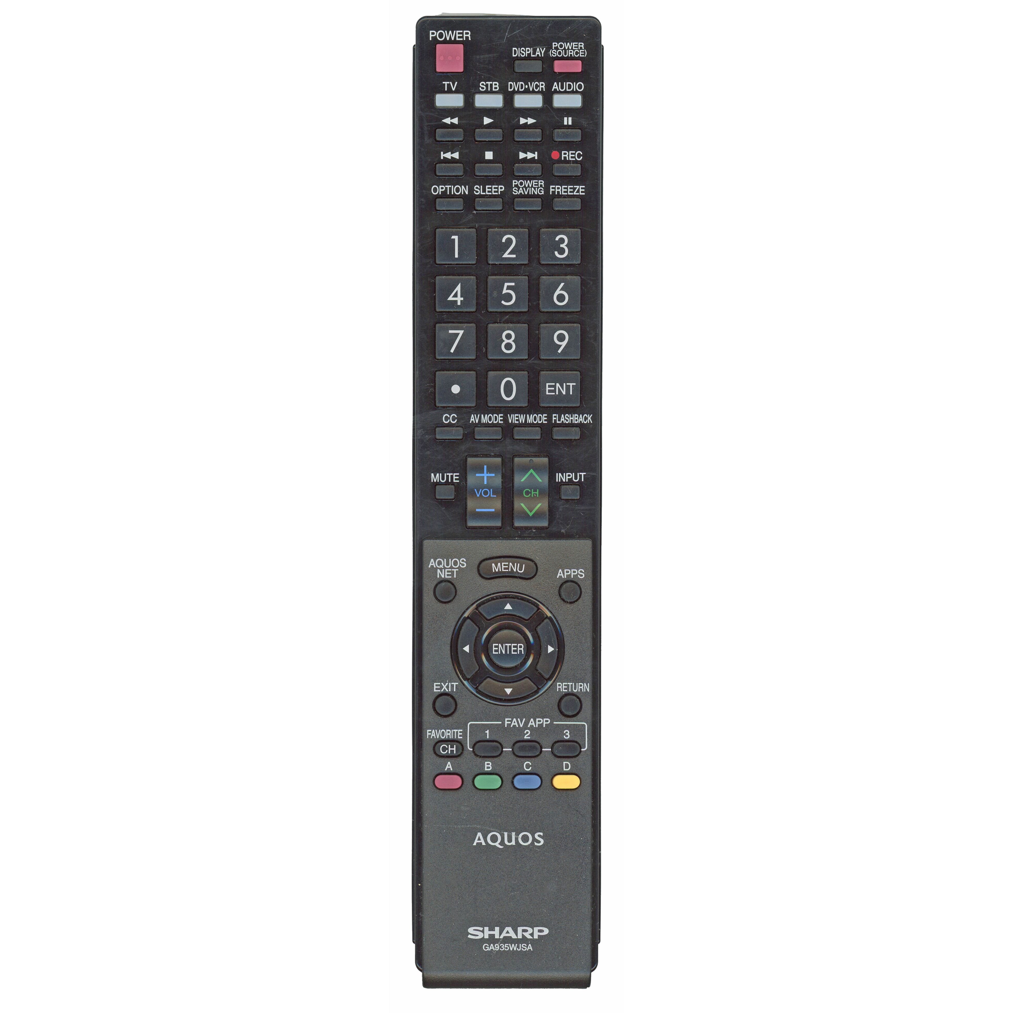 Sharp GA935WJSA TV Remote Control