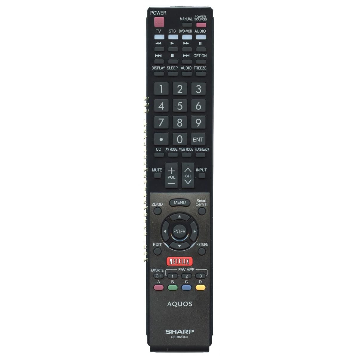 Sharp GB118WJSA TV Remote Control
