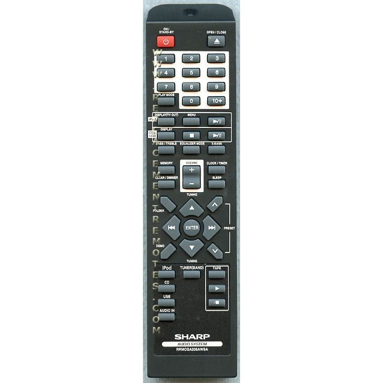 Sharp RRMCGA205AWSA Audio Remote Control