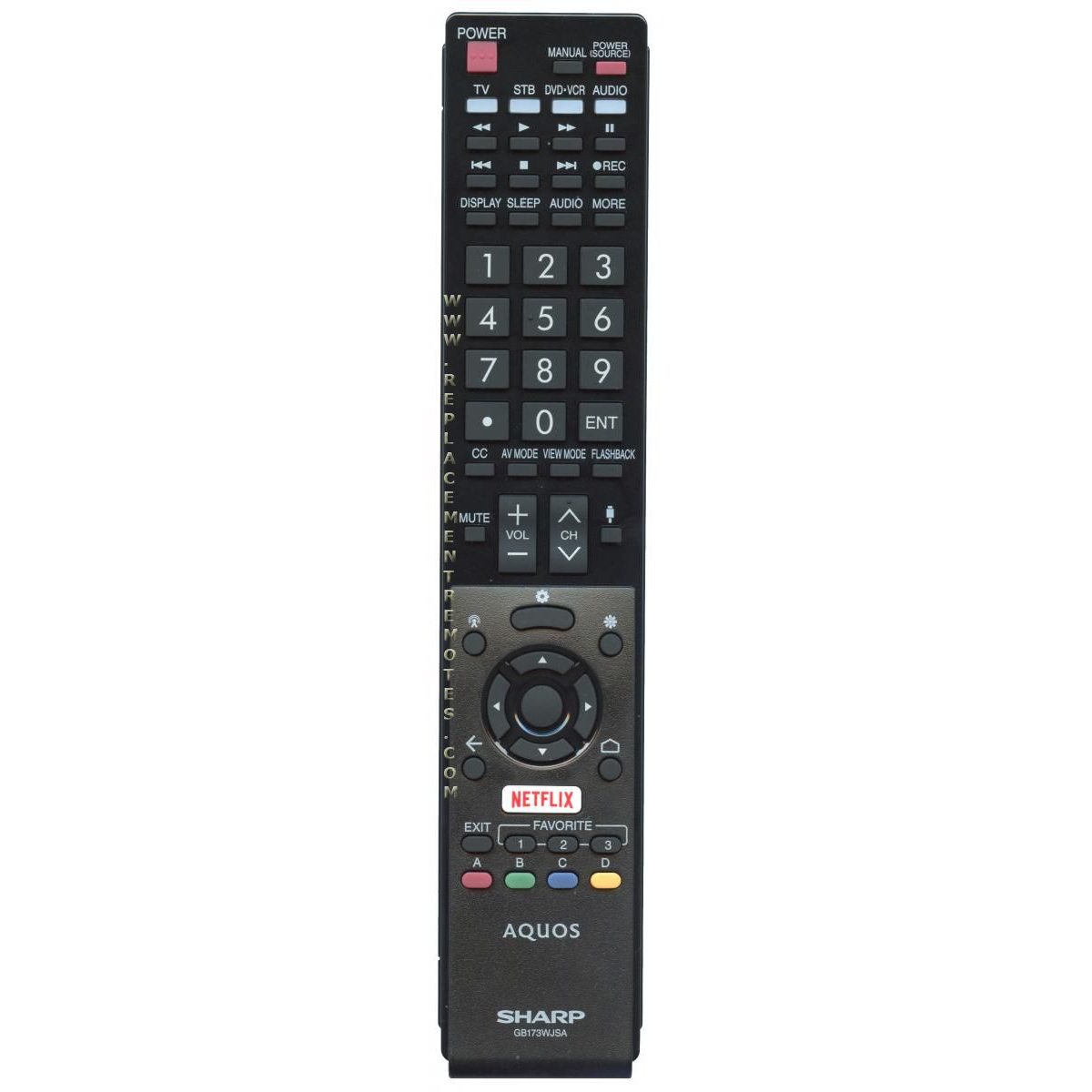 Télécommande pour téléviseur Sharp RRMCGB173WJSA