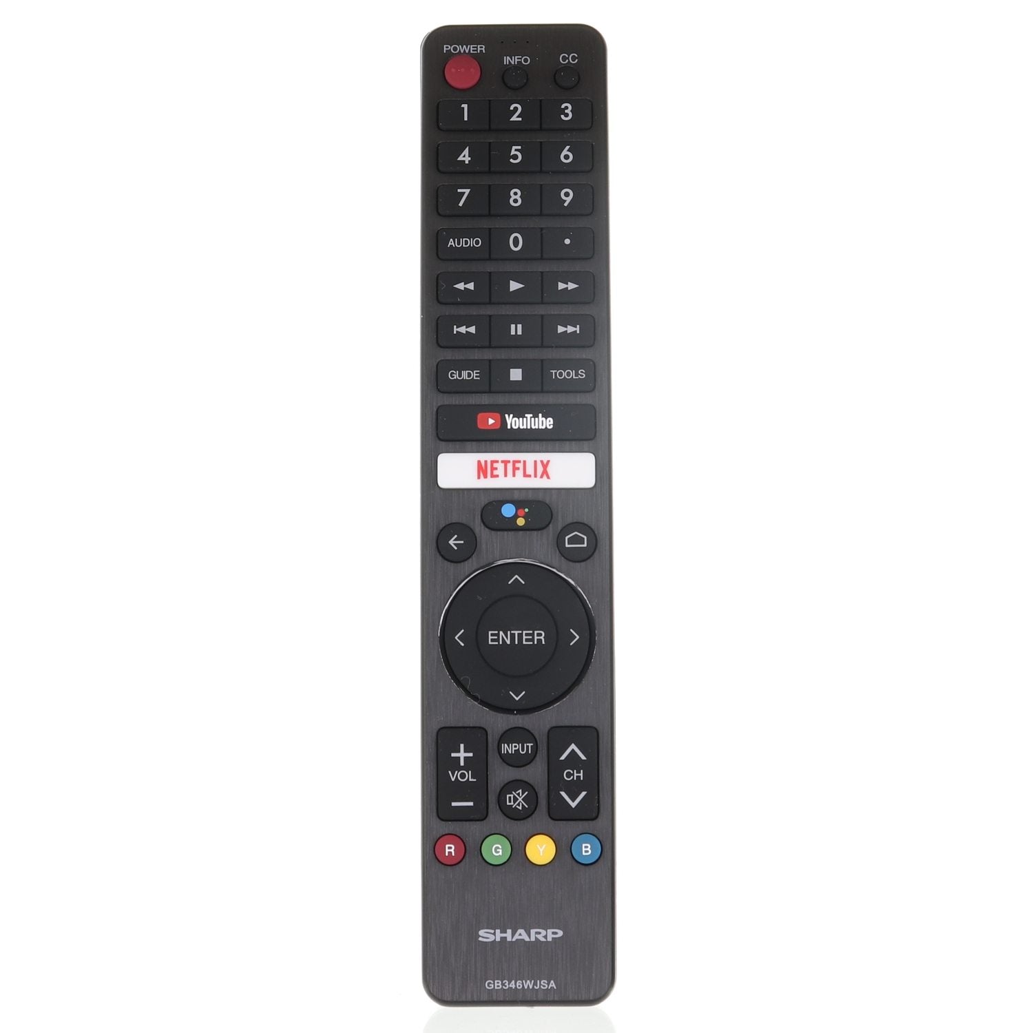 Sharp Aquos GB346WJSA with Google Assistant TV Remote Control | RF | Voice | Netflix | Youtube - RRMCGB346WJSA