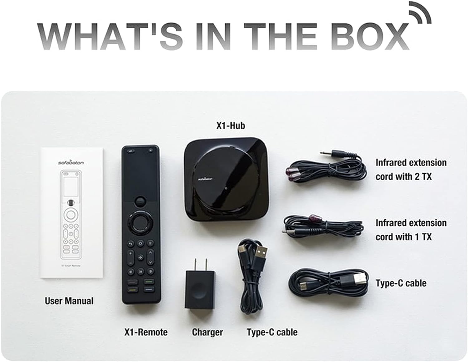 SofaBaton X1 con concentrador y control remoto inteligente con aplicación y funciones de un solo toque, compatible con Alexa y control remoto universal avanzado.