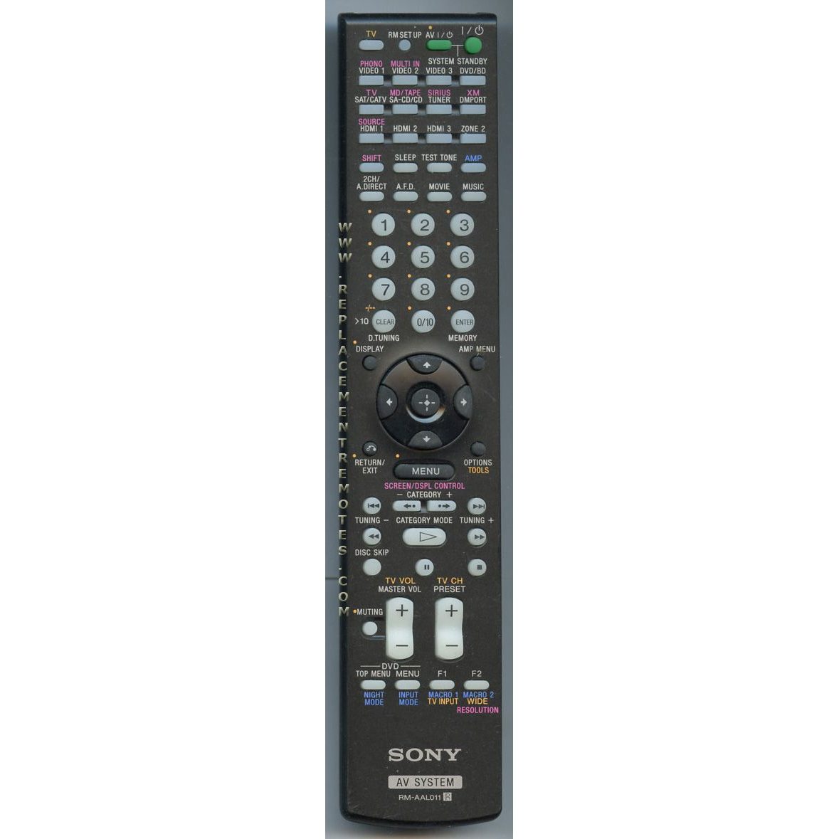 Sony RM-AAL011 Receiver Remote Control - RMAAL011
