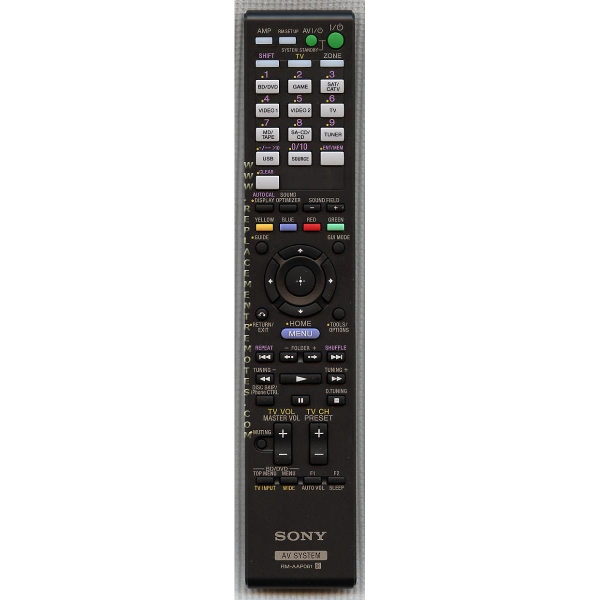 Télécommande du récepteur Sony RMAAP061