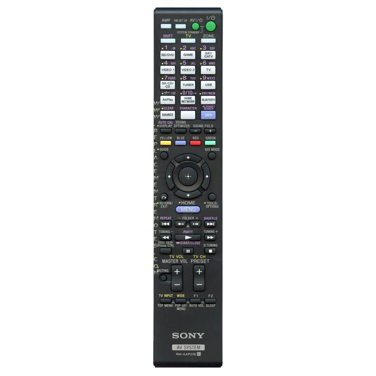 Control remoto del receptor Sony RMAAP078