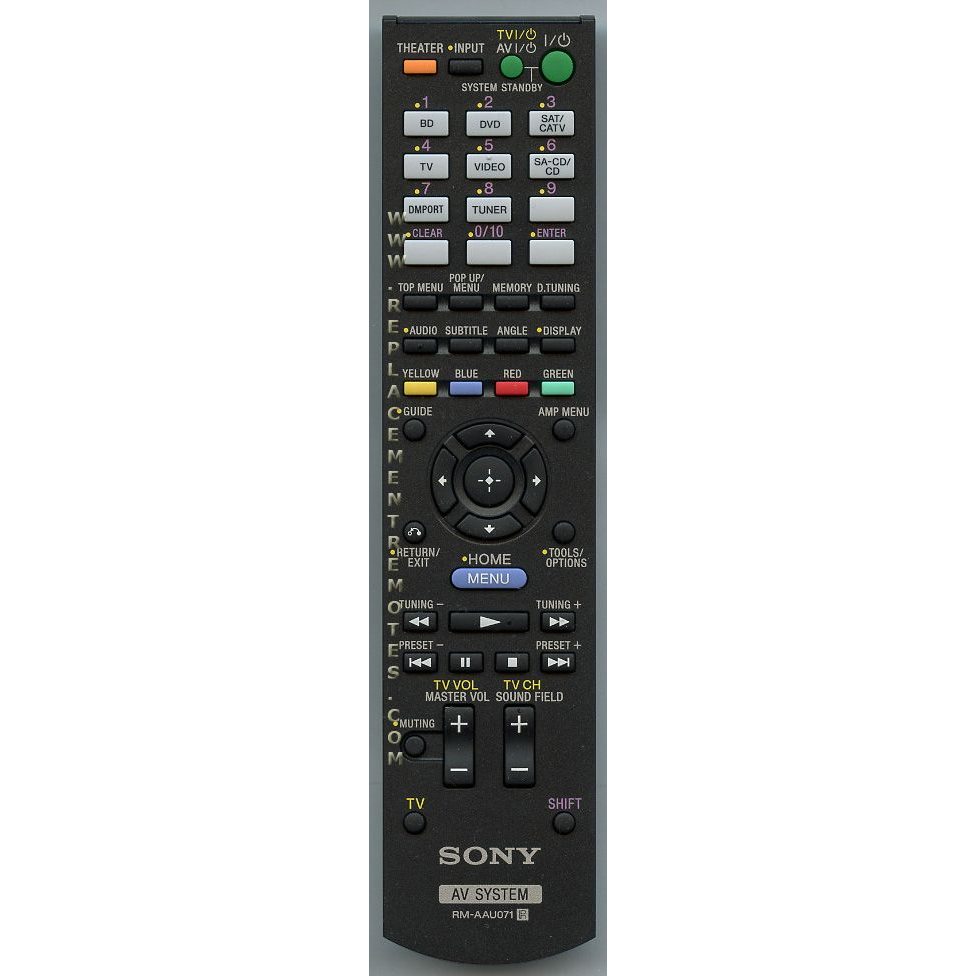 Control remoto para sistema de cine en casa Sony RMAAU071 - 148761111
