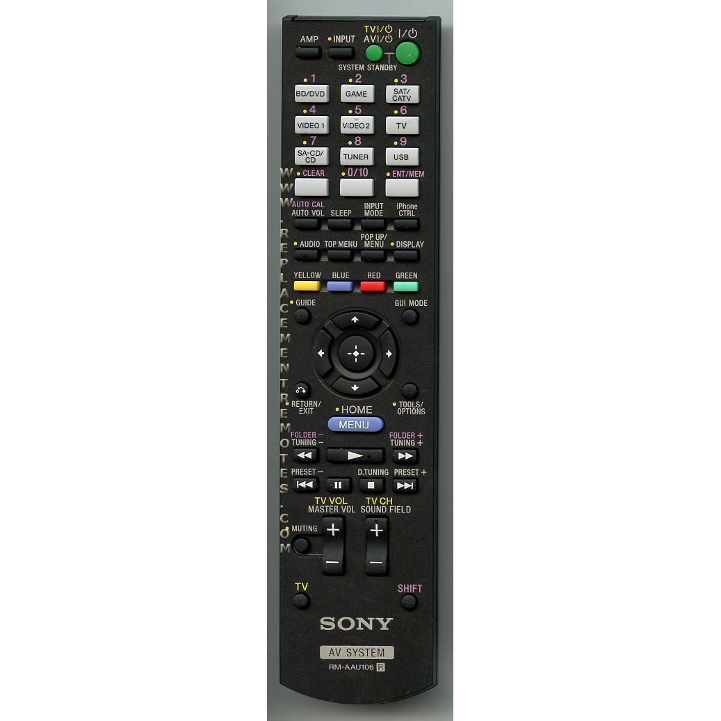 Sony RM-AAU106 A/V Receiver Home Theater System Remote Control - 148934512 - RMAAU106