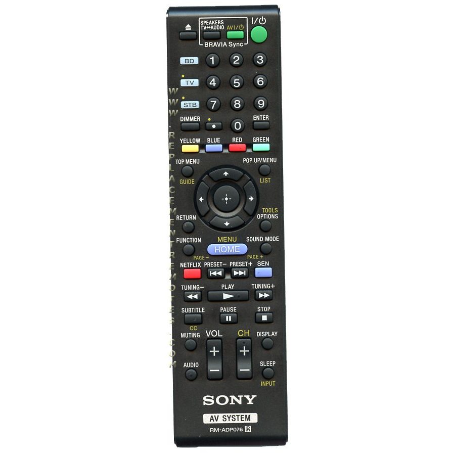 Télécommande du récepteur Sony RMADP076