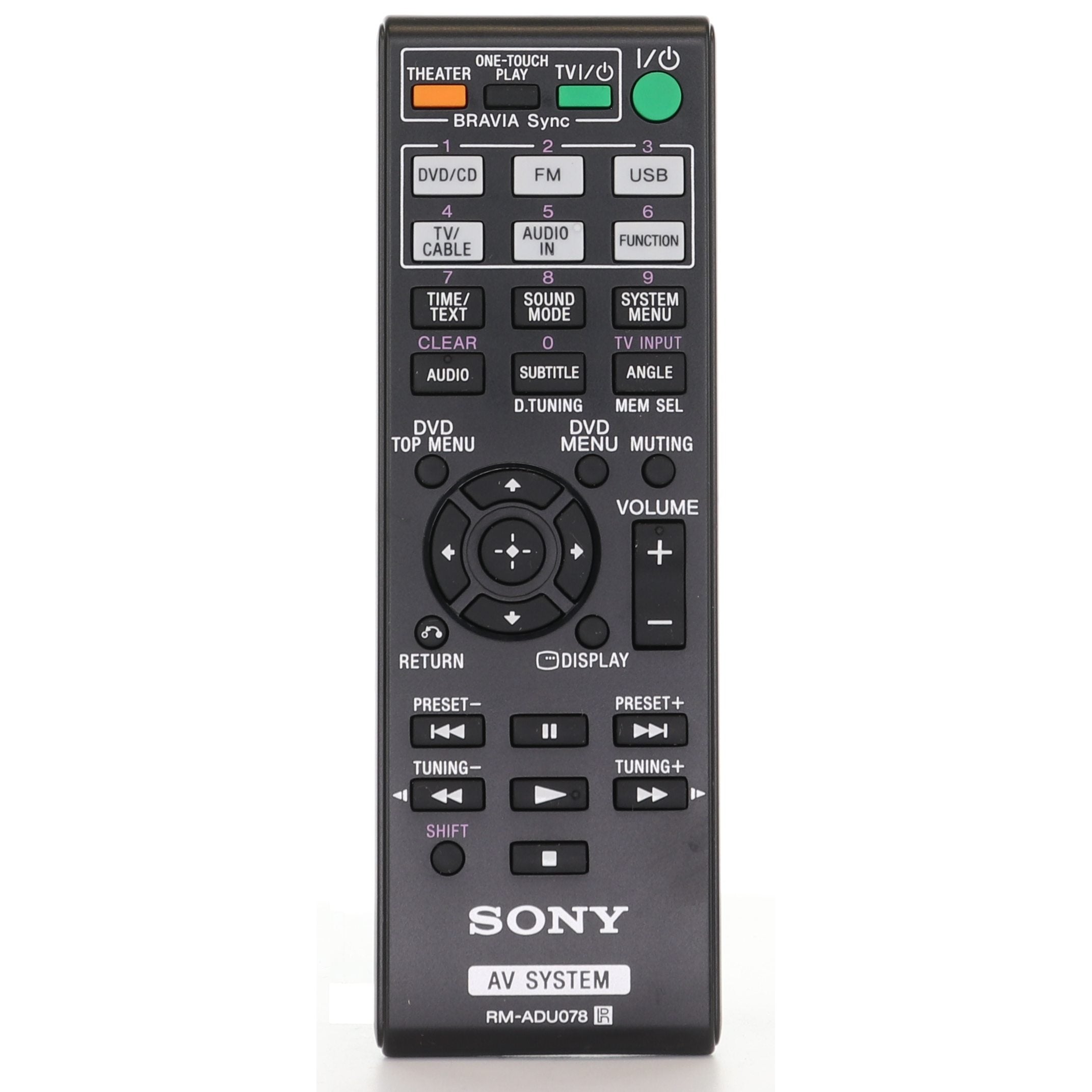 Sony RM-ADU078 Receiver Remote Control - RMADU078