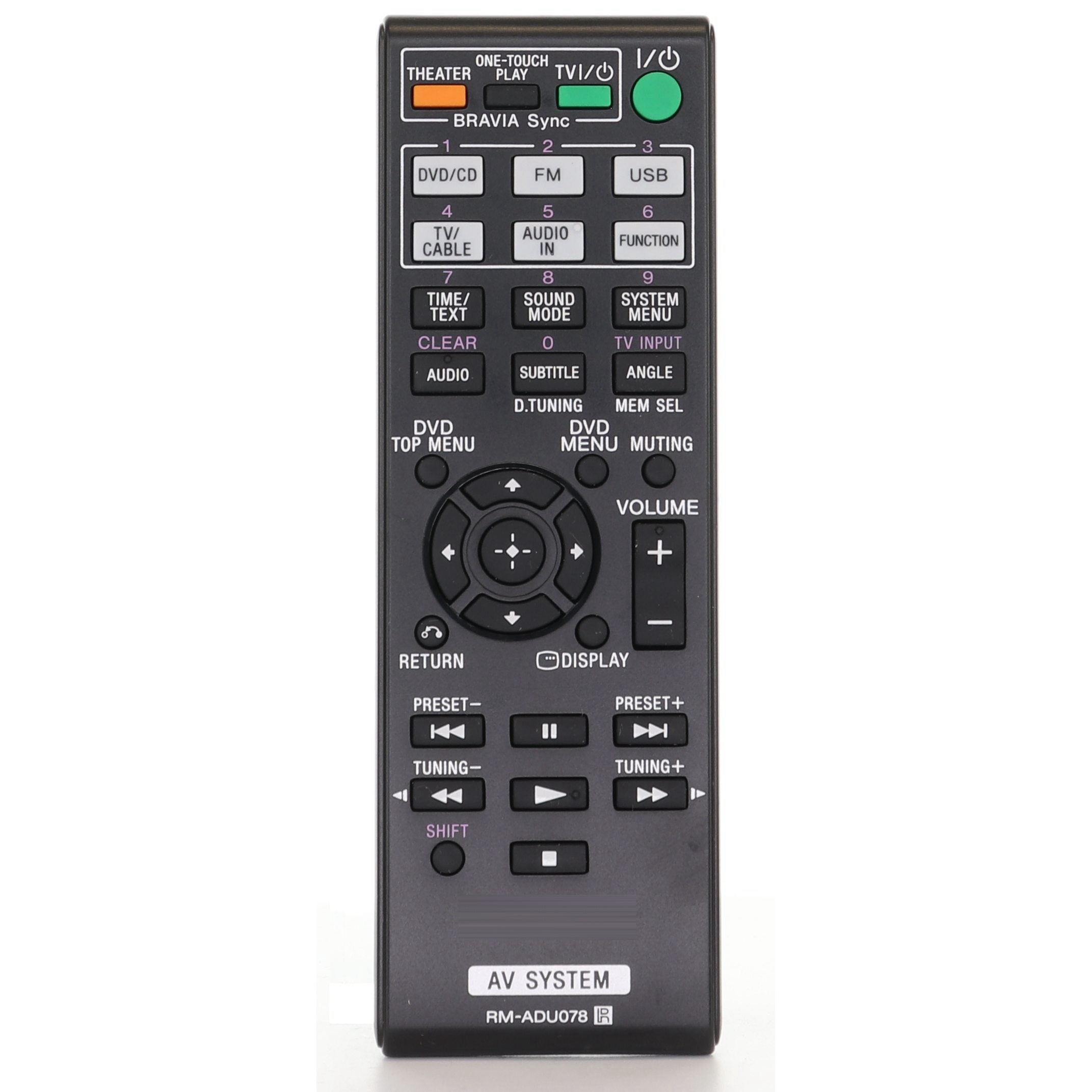 Sony RM-ADU078 Receiver Remote Control - RMADU078
