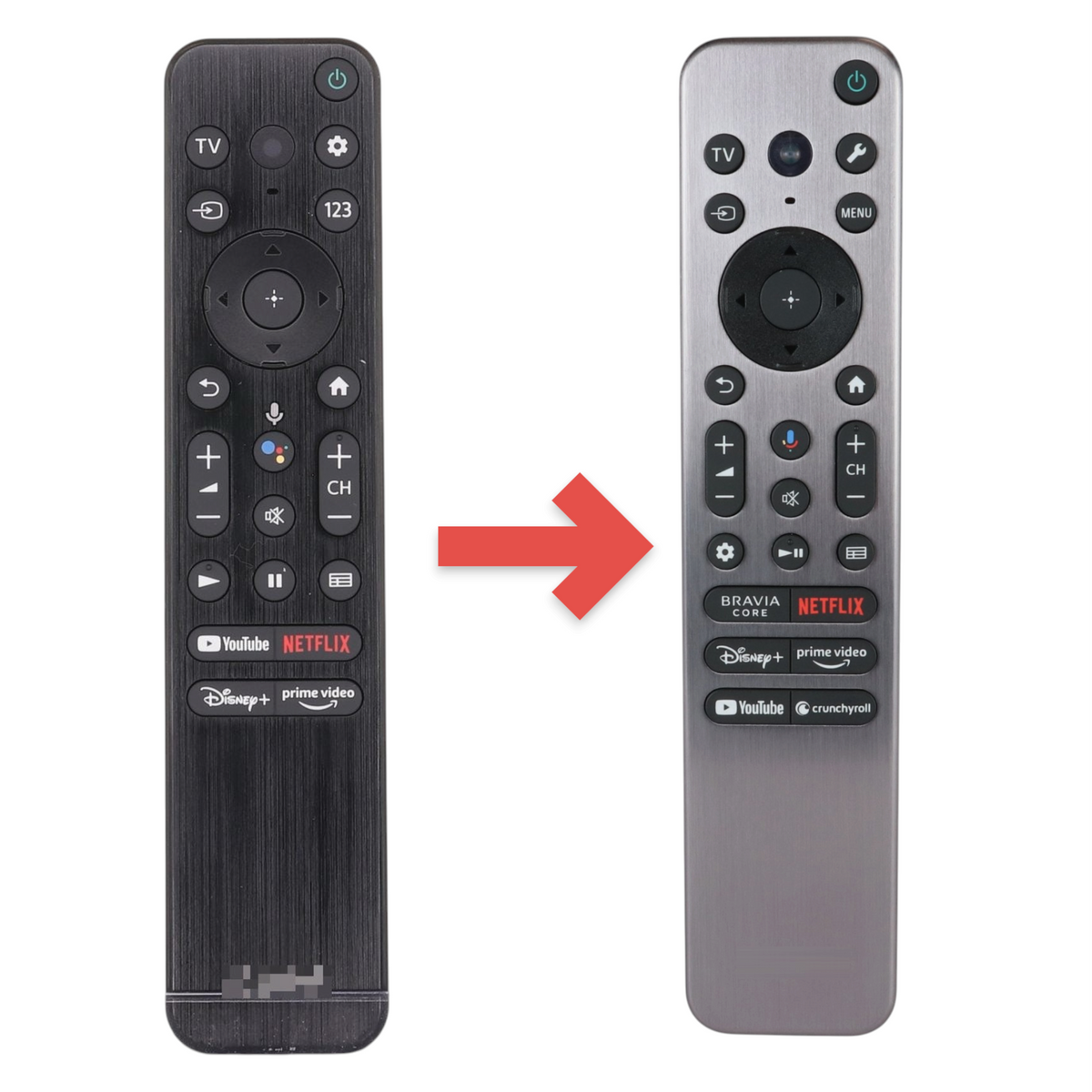 Anderic replacement remote for Sony BRAVIA XR TVs featuring voice control, streaming buttons, and a black finish.
