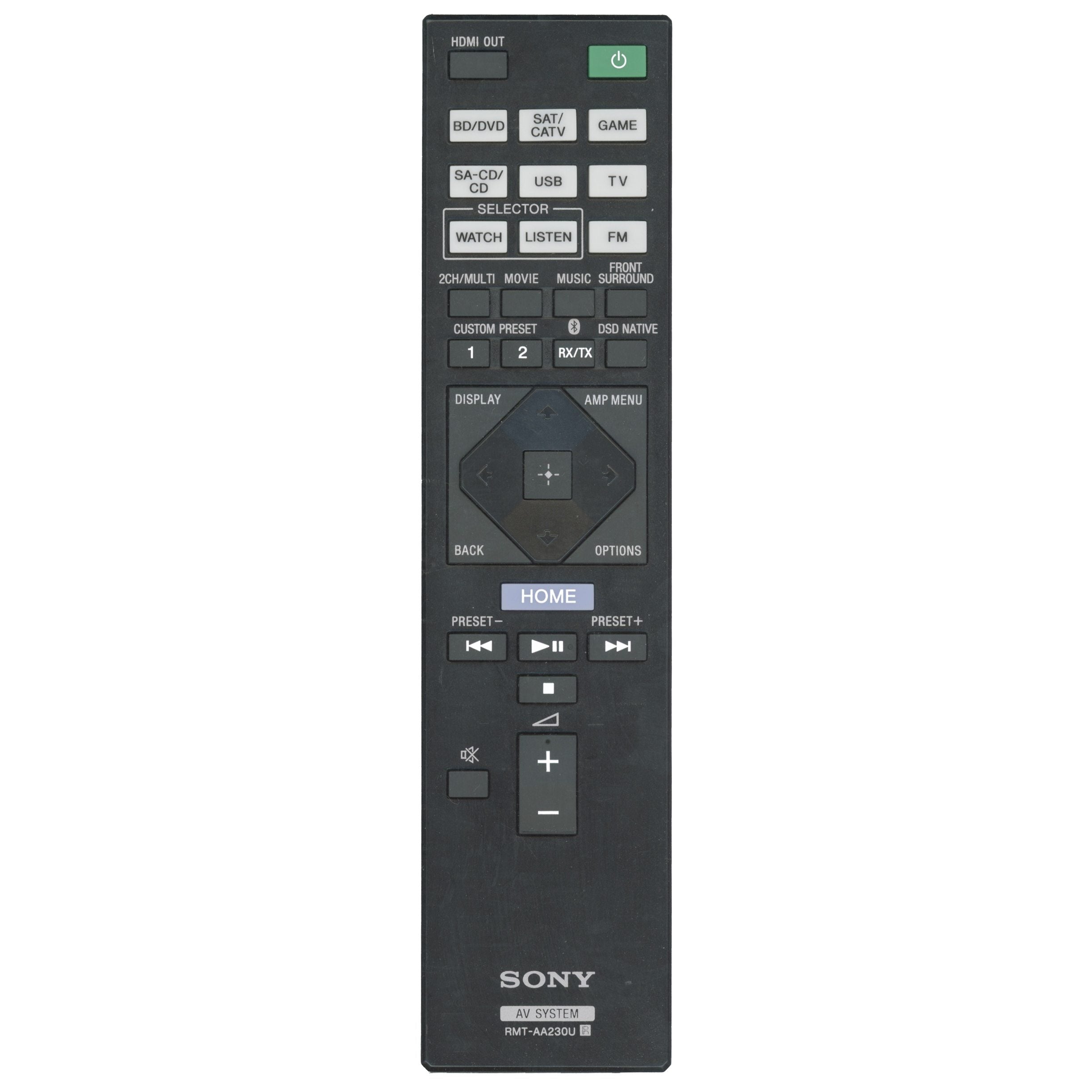 Télécommande du récepteur Sony RMTAA230U
