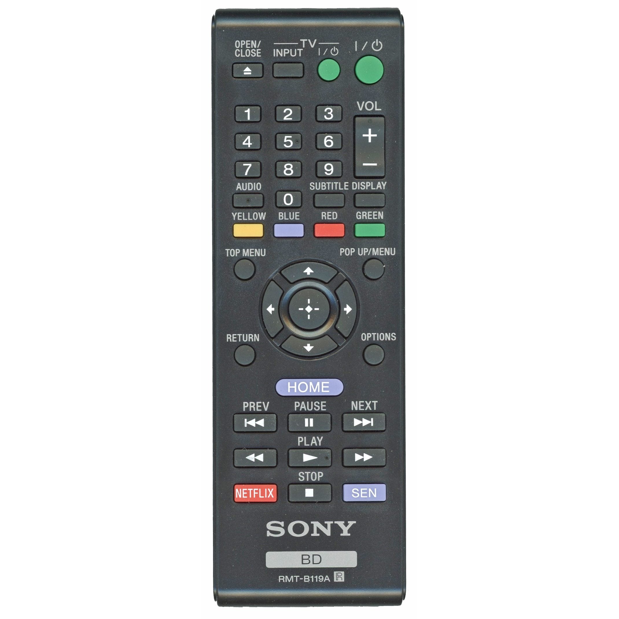 Sony RMT-B119A Blu-ray Disc Remote Control - 1-490-027-51