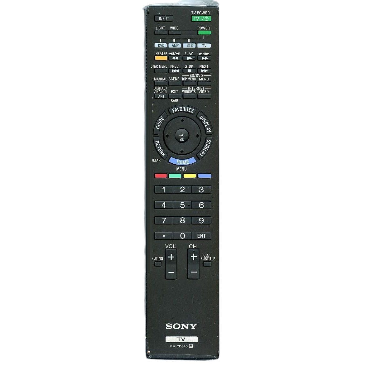 Control remoto para televisor Sony RMYD043