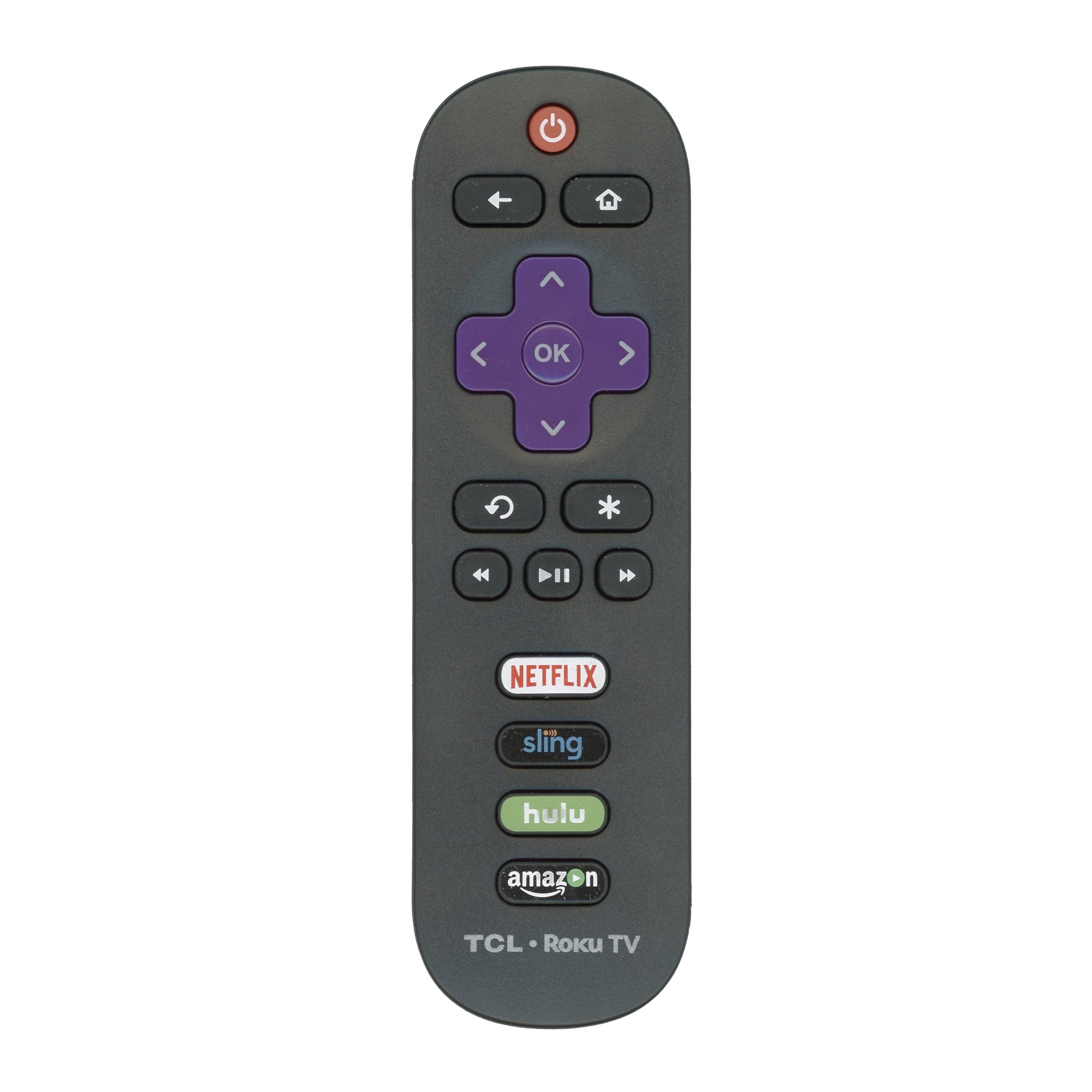 Control remoto para TV Roku TCL RC280J - Netflix, Sling, Hulu, Amazon - 06-IRPT20-NRC280J