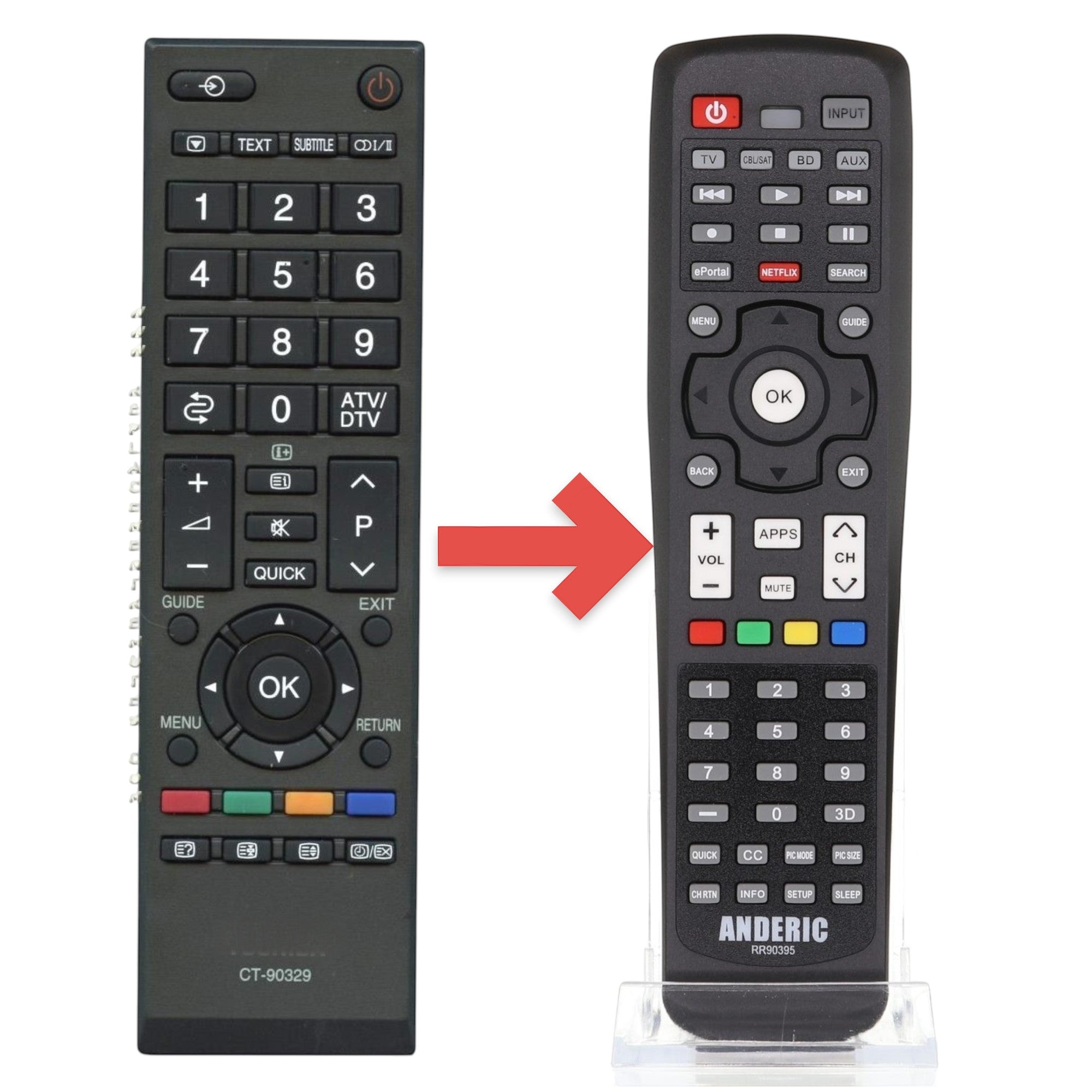Télécommande pour téléviseur Toshiba CT90329