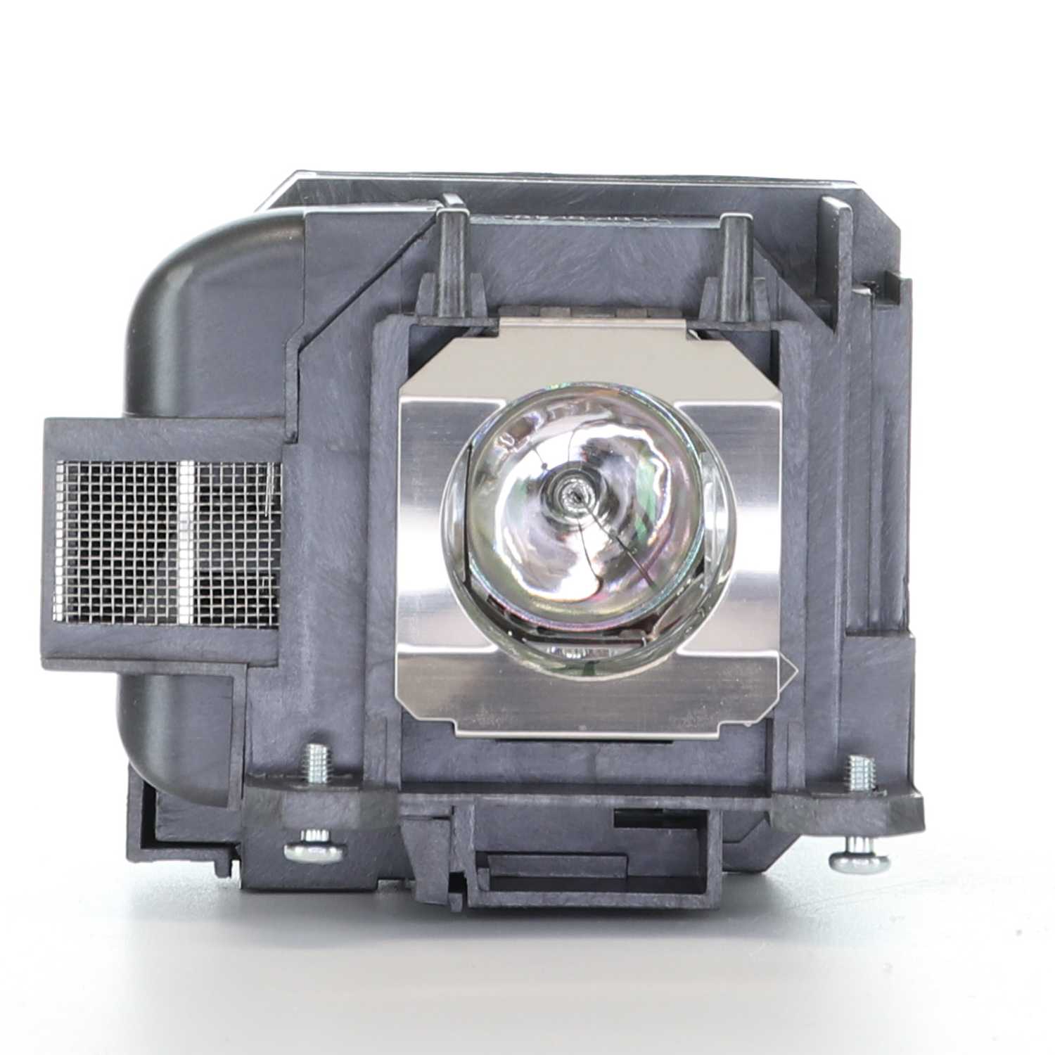 Front view of a Generic V13H010L87 for Epson Projector Lamp Assembly featuring an OEM bulb within a rectangular black housing and metallic reflector.